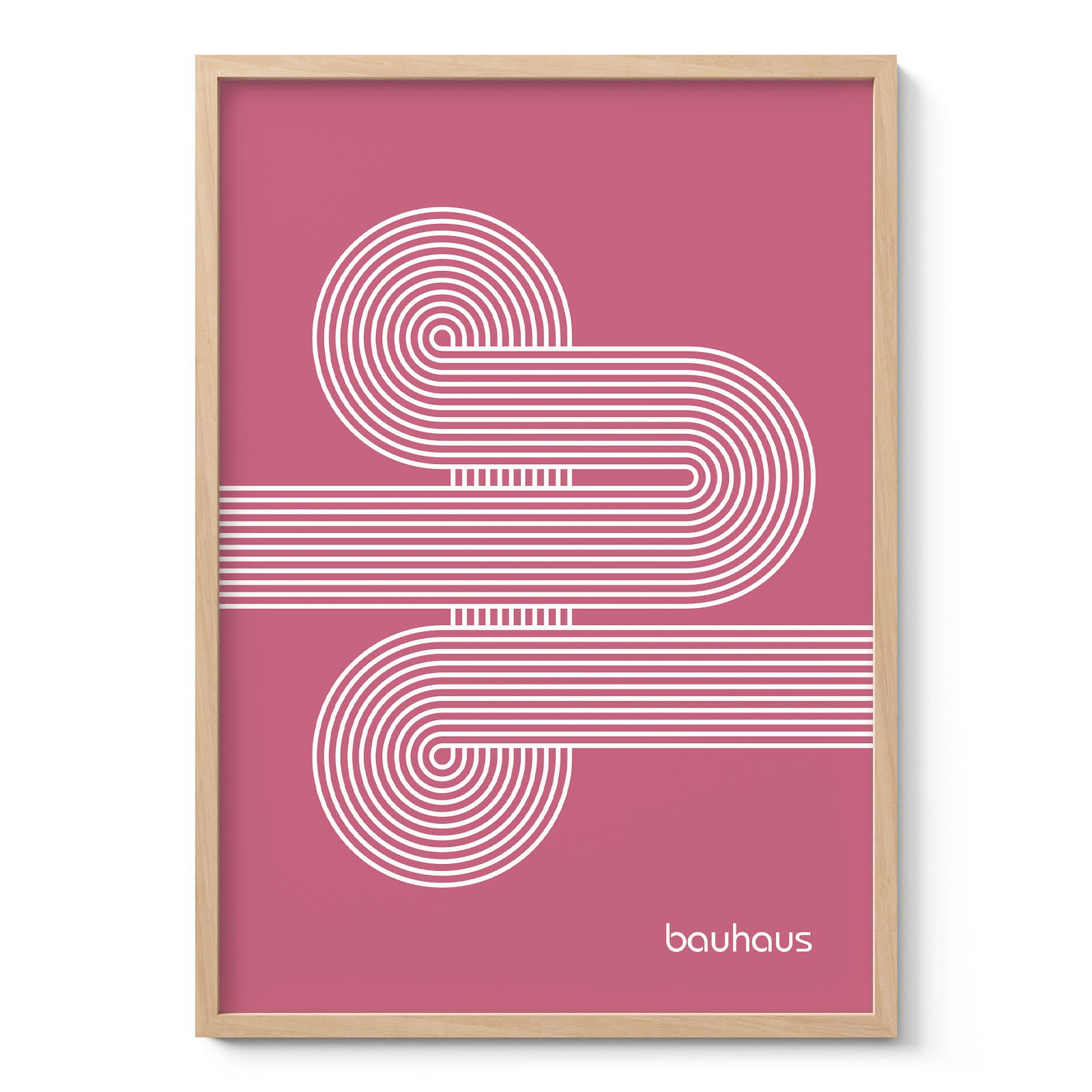 Bauhaus Art Print – Pink Moving Lines