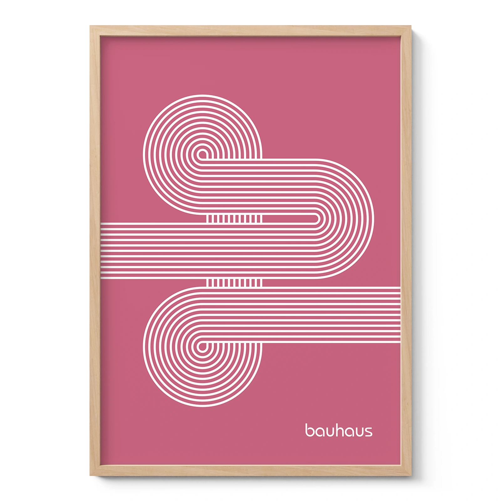 Bauhaus paveikslas – Linijų vingiai (rožinė)