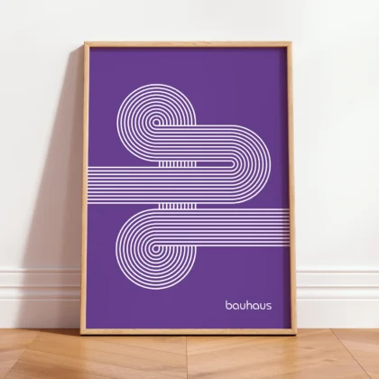 Bauhaus Art Print – Purple Moving Lines