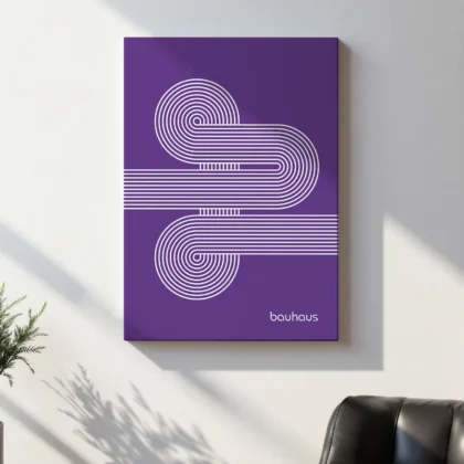 Bauhaus Art Print – Purple Moving Lines