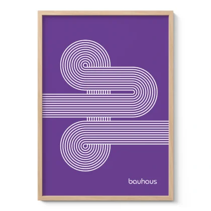 Bauhaus Art Print – Purple Moving Lines