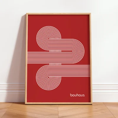 Bauhaus Art Print – Red Moving Lines