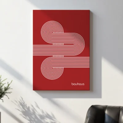 Bauhaus Art Print – Red Moving Lines