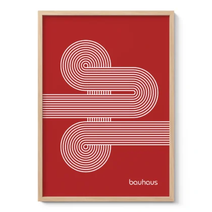 Bauhaus Art Print – Red Moving Lines