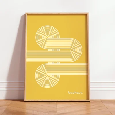 Bauhaus Art Print – Yellow Moving Lines