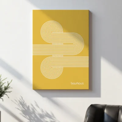 Bauhaus Art Print – Yellow Moving Lines