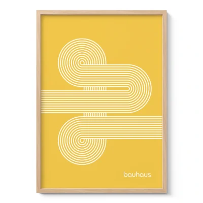 Bauhaus Art Print – Yellow Moving Lines