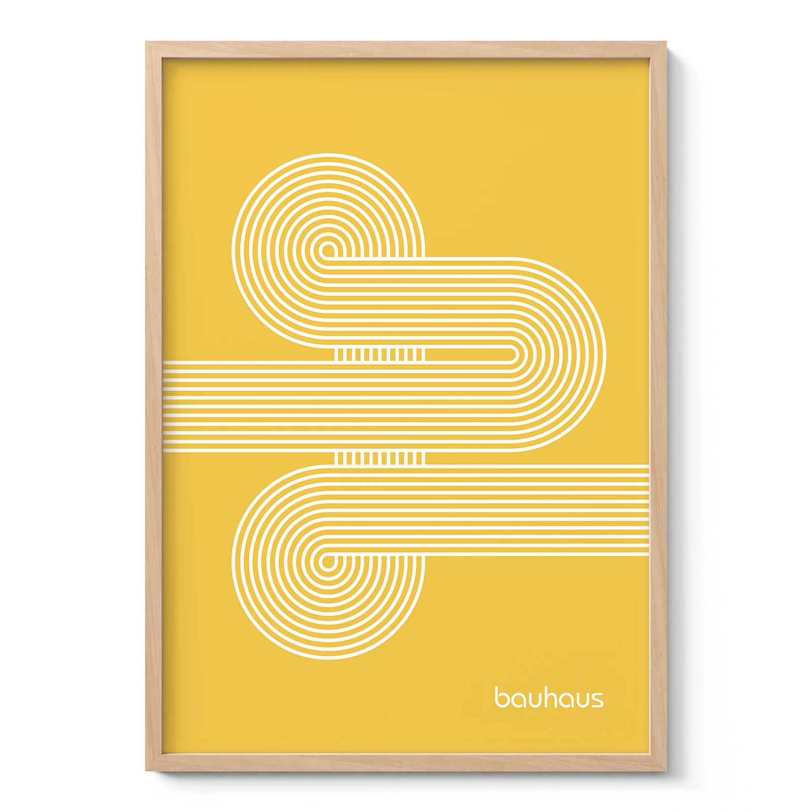 Bauhaus paveikslas – Linijų vingiai (geltona)