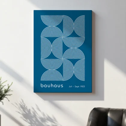 Bauhaus paveikslas – Puslankių kompozicija (mėlyna)