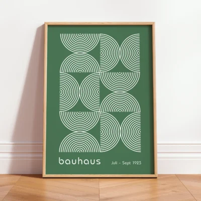 Bauhaus Exhibition Print – Green Half Circles