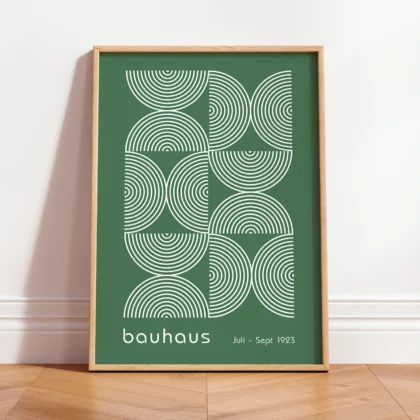 Bauhaus Exhibition Print – Green Half Circles