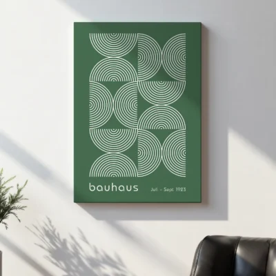 Bauhaus Exhibition Print – Green Half Circles
