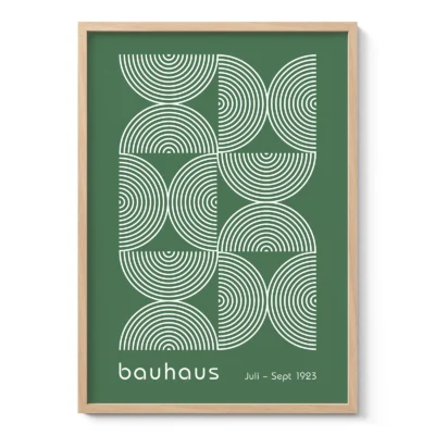Bauhaus Exhibition Print – Green Half Circles