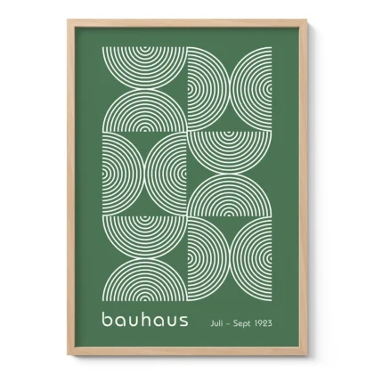 Bauhaus Exhibition Print – Green Half Circles