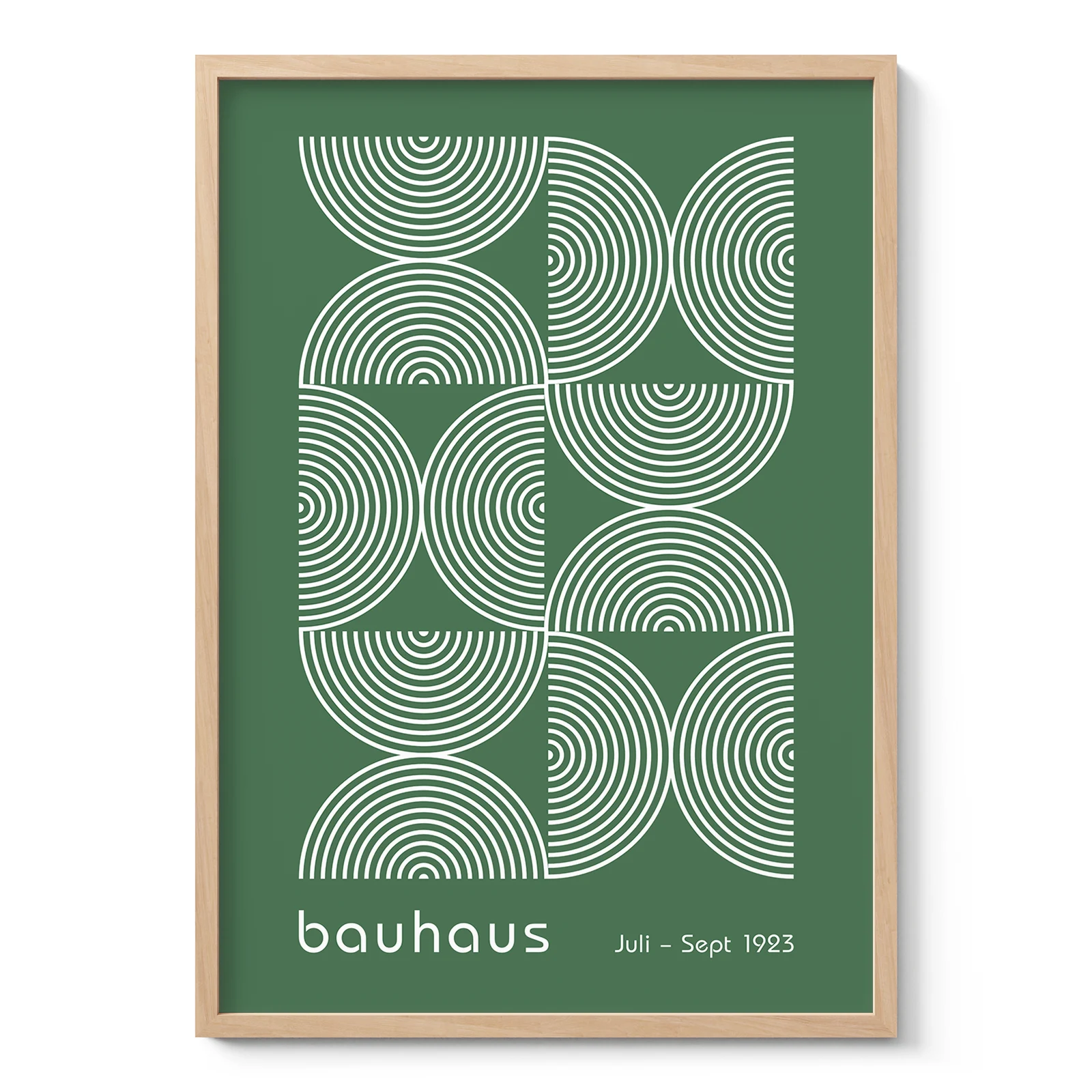Bauhaus Wandbild – Halbkreisbögen Grün