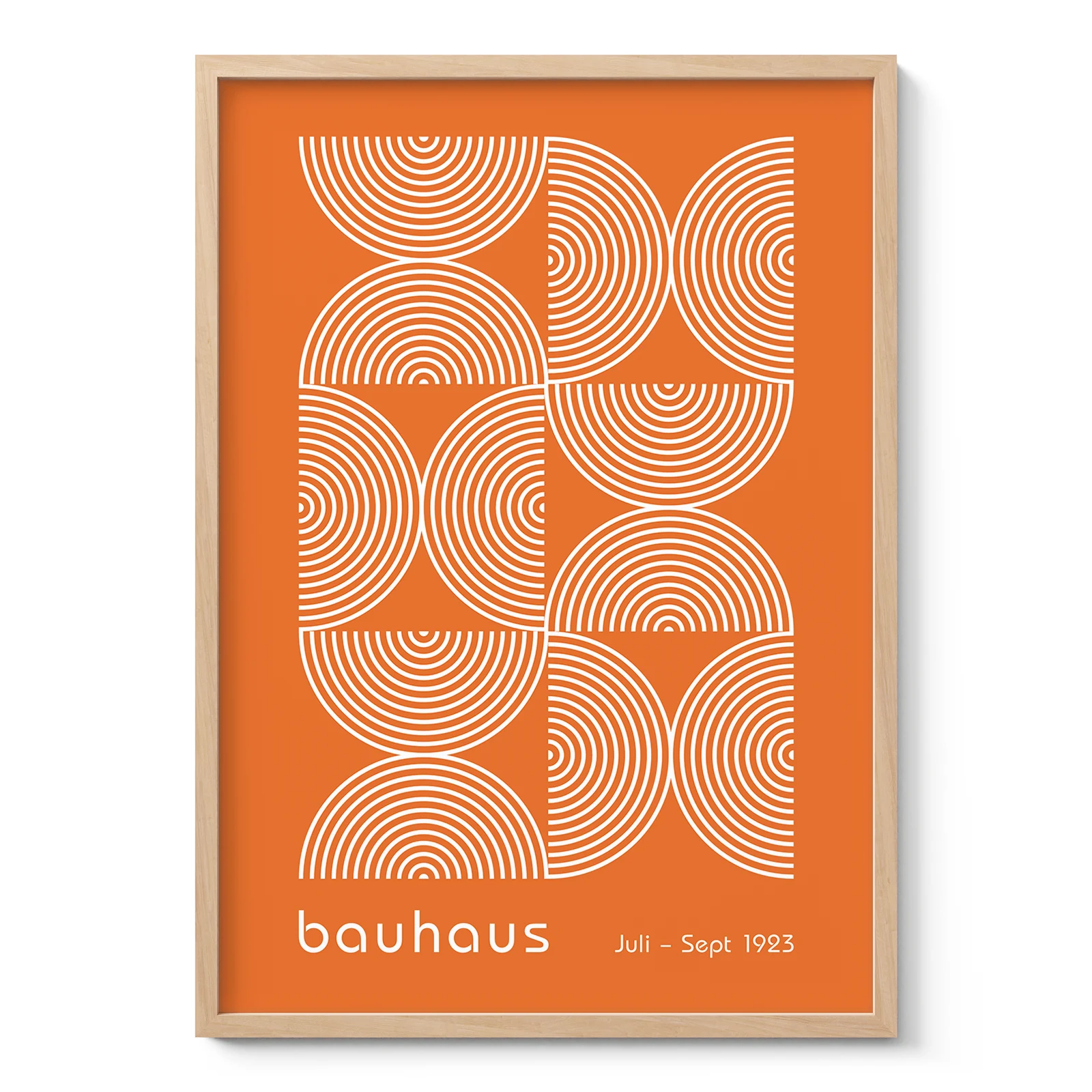 Bauhaus Wandbild – Halbkreisbögen Orange