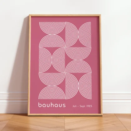 Bauhaus Exhibition Print – Pink Half Circles