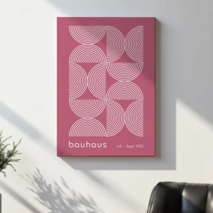 Bauhaus Exhibition Print – Pink Half Circles