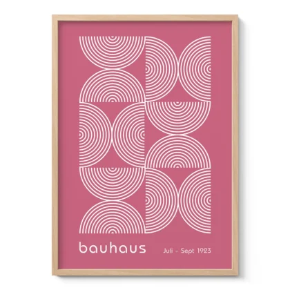 Bauhaus Exhibition Print – Pink Half Circles