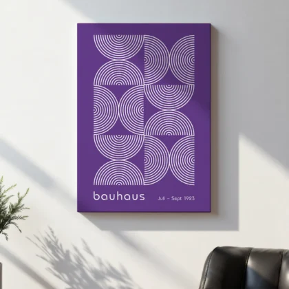 Bauhaus Exhibition Print – Purple Half Circles