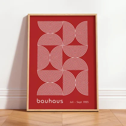Bauhaus Exhibition Print – Red Half Circles