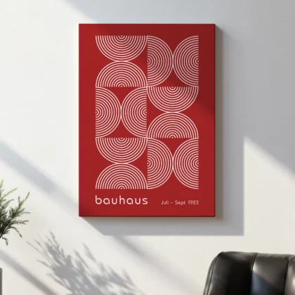Bauhaus Exhibition Print – Red Half Circles