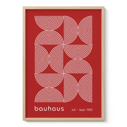 Bauhaus Exhibition Print – Red Half Circles