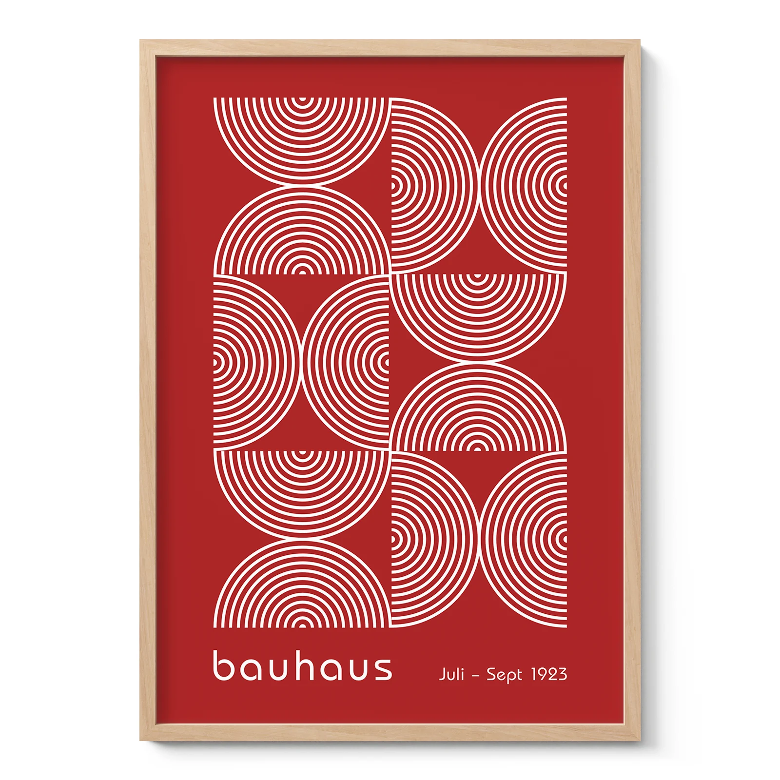 Bauhaus Wandbild – Halbkreisbögen Rot