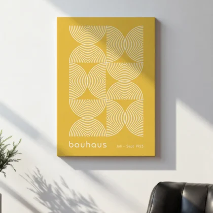 Bauhaus Exhibition Print – Yellow Half Circles