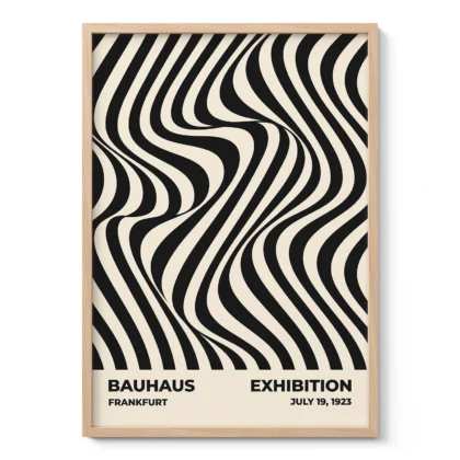 Bauhaus Wandbild – Bewegung schwarzer Wellen