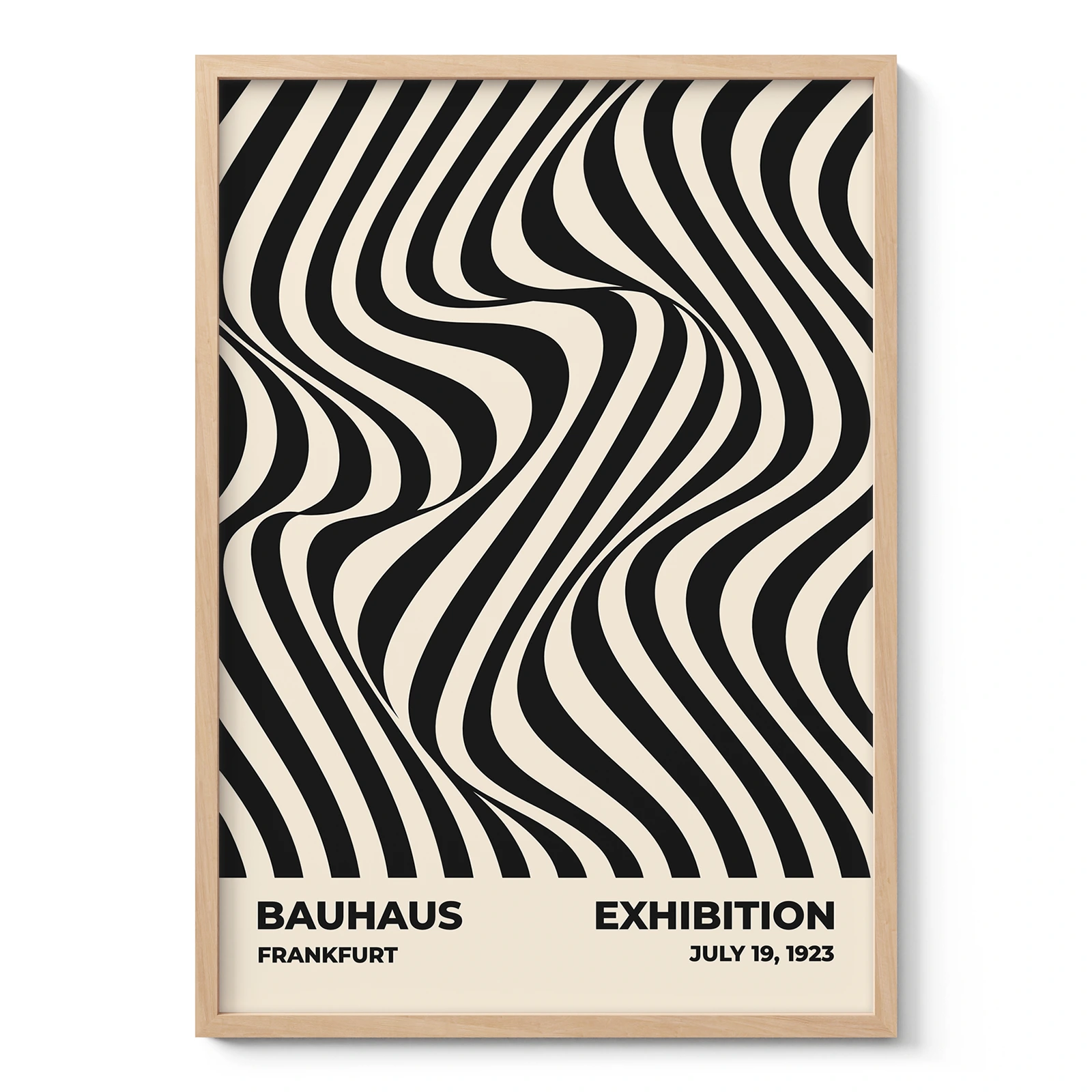Bauhaus Wandbild – Bewegung schwarzer Wellen