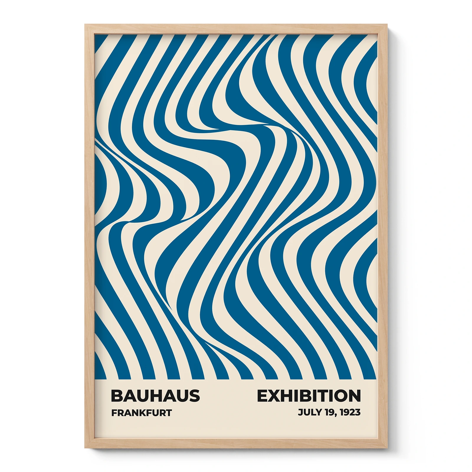 Bauhaus Wandbild – Bewegung blauer Wellen