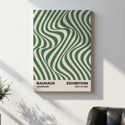 Bauhaus Art Print – Green Sea Waves