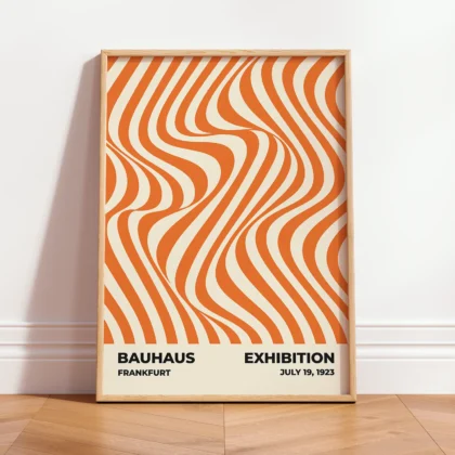 Bauhaus Art Print – Orange Sea Waves