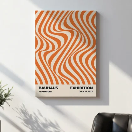 Bauhaus Art Print – Orange Sea Waves