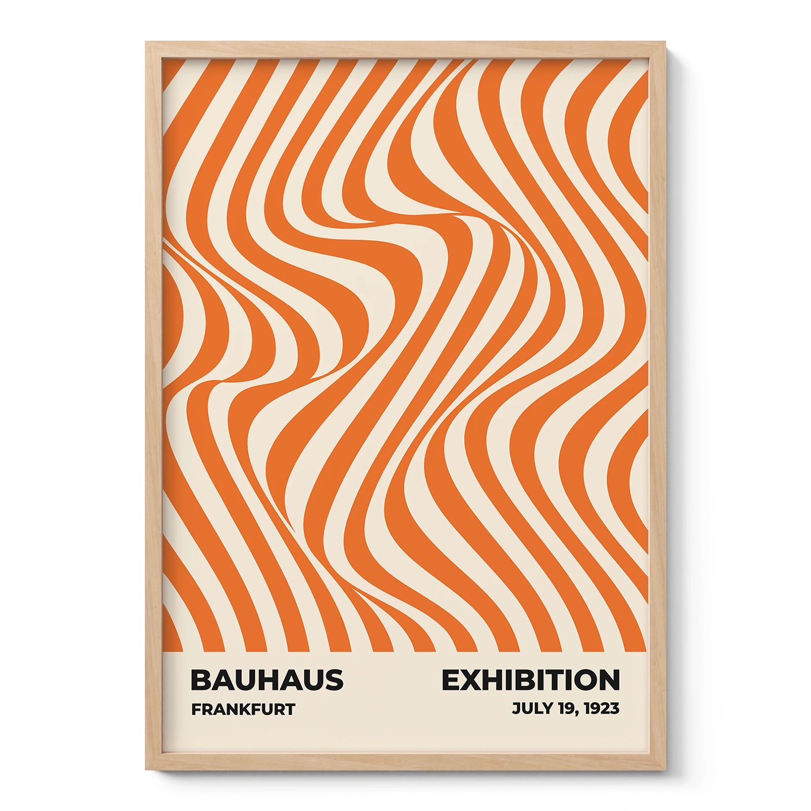 Bauhaus Wandbild – Bewegung oranger Wellen