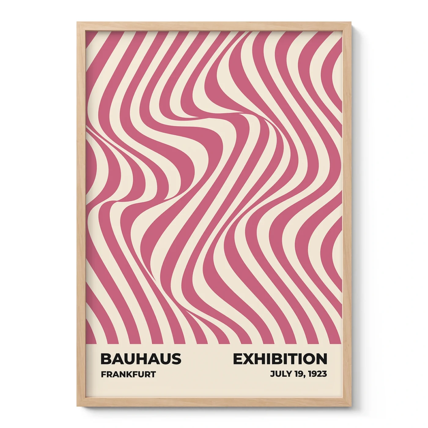 Bauhaus Art Print – Pink Sea Waves