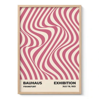 Bauhaus Wandbild – Bewegung rosa Wellen