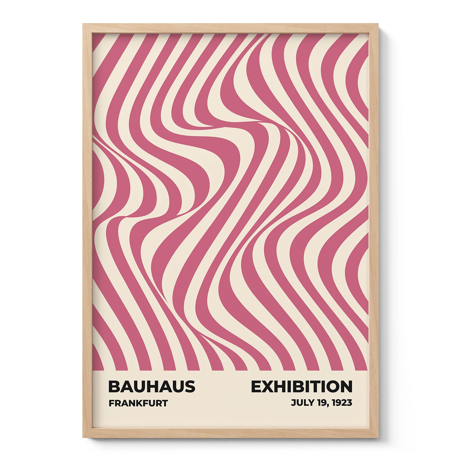 Bauhaus Wandbild – Bewegung rosa Wellen