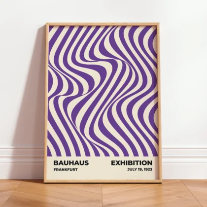 Bauhaus Art Print – Purple Sea Waves