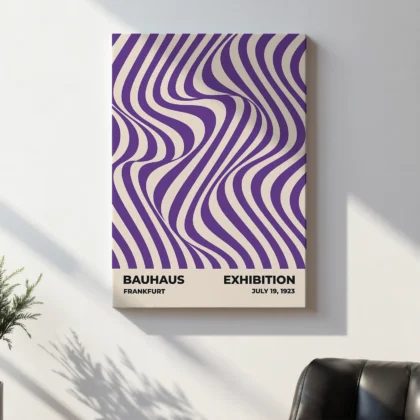 Bauhaus Art Print – Purple Sea Waves
