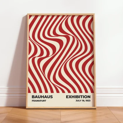 Bauhaus Wandbild – Bewegung roter Wellen