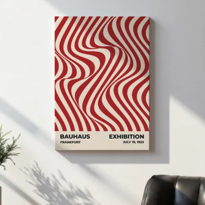 Bauhaus Wandbild – Bewegung roter Wellen