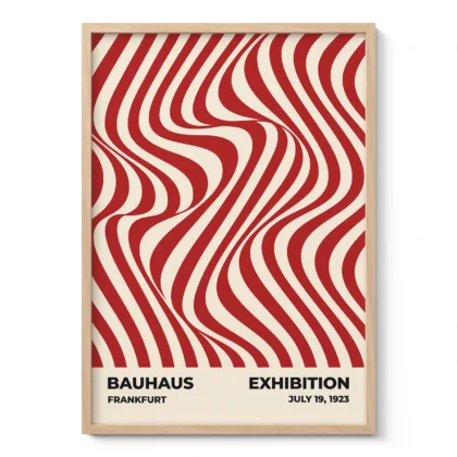 Bauhaus Wandbild – Bewegung roter Wellen
