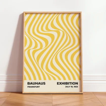 Bauhaus Wandbild – Bewegung gelber Wellen
