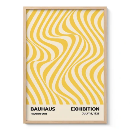 Bauhaus Wandbild – Bewegung gelber Wellen