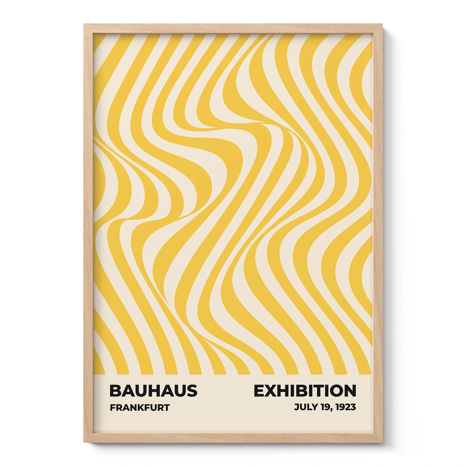 Bauhaus Wandbild – Bewegung gelber Wellen