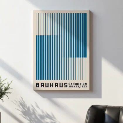 Bauhaus paveikslas – Mėlynos vertikalios linijos