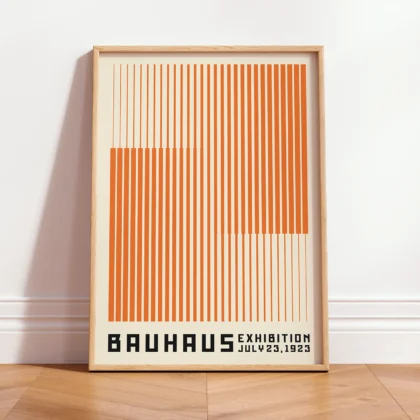 Bauhaus Wandbild – Vertikale Linien Orange