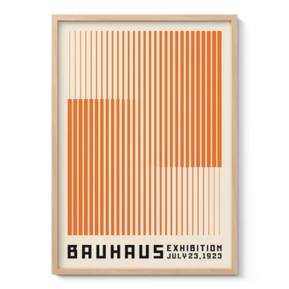 Bauhaus Wandbild – Vertikale Linien Orange